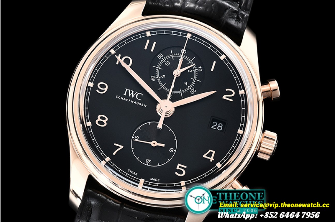 IWC - Portugieser Chronograph Classic RG/LE Black YLF A7750