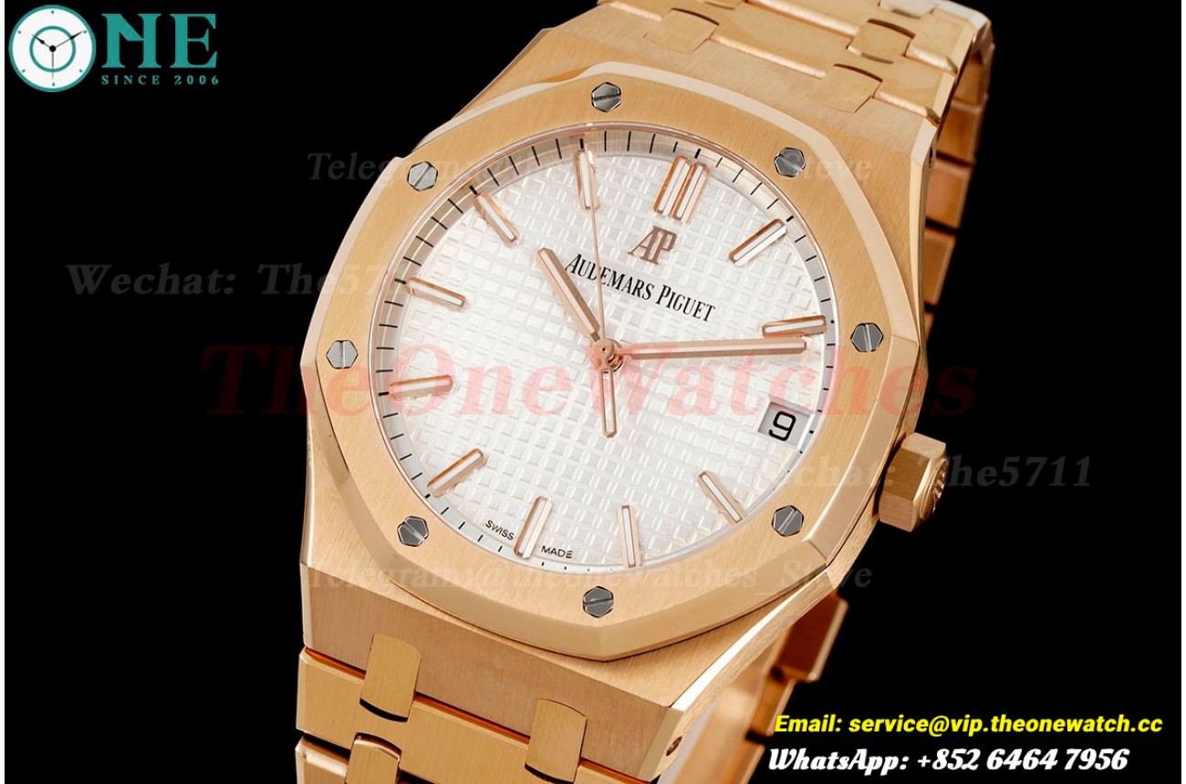 Royal Oak 41mm 15500 RG/RG White Dial ZF V2 A4302 Mod