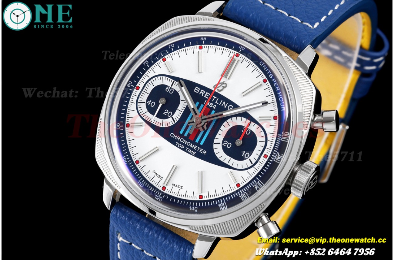 Top Time B01 38mm SS/LE White/Blue Dial BLF A7750