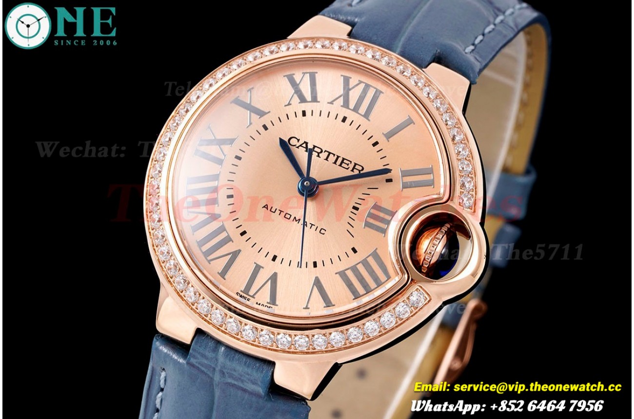 Ballon Bleu De Cartier 33mm Dia RG/LE Gold/Rmn AF NH05