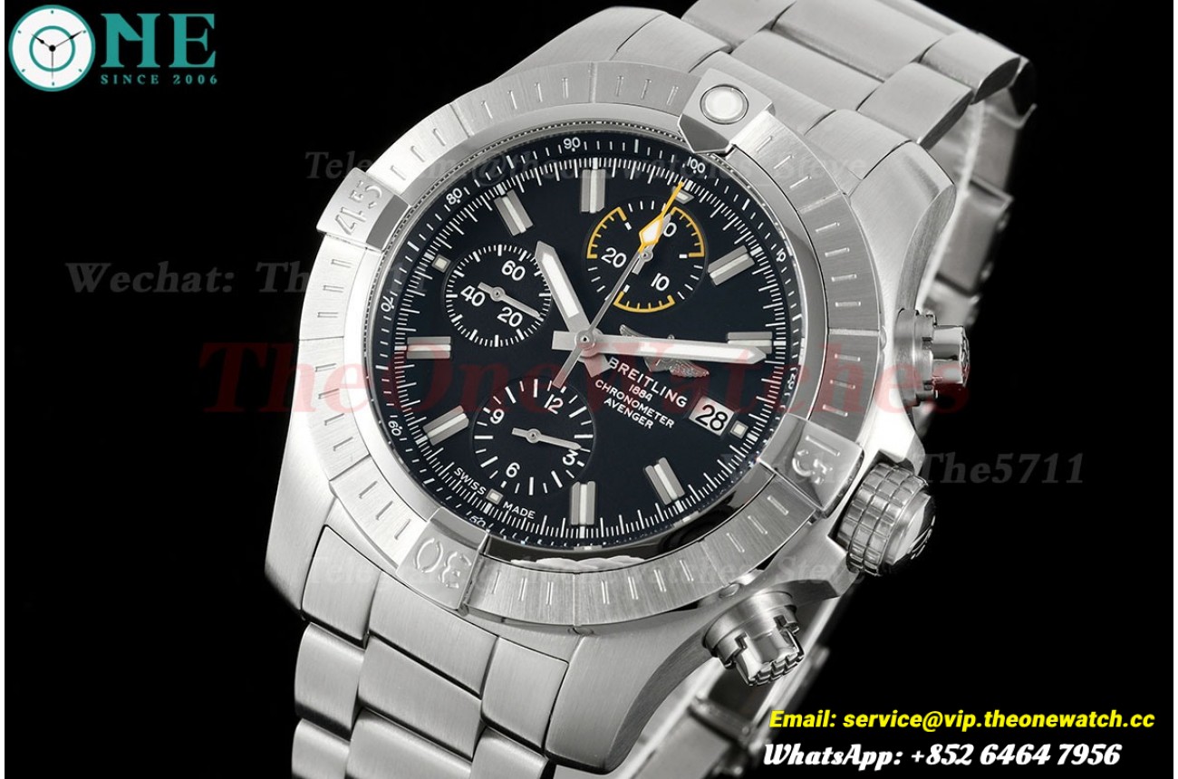 Avenger B01 Chrono 45mm SS/SS Black Dial TF A7750
