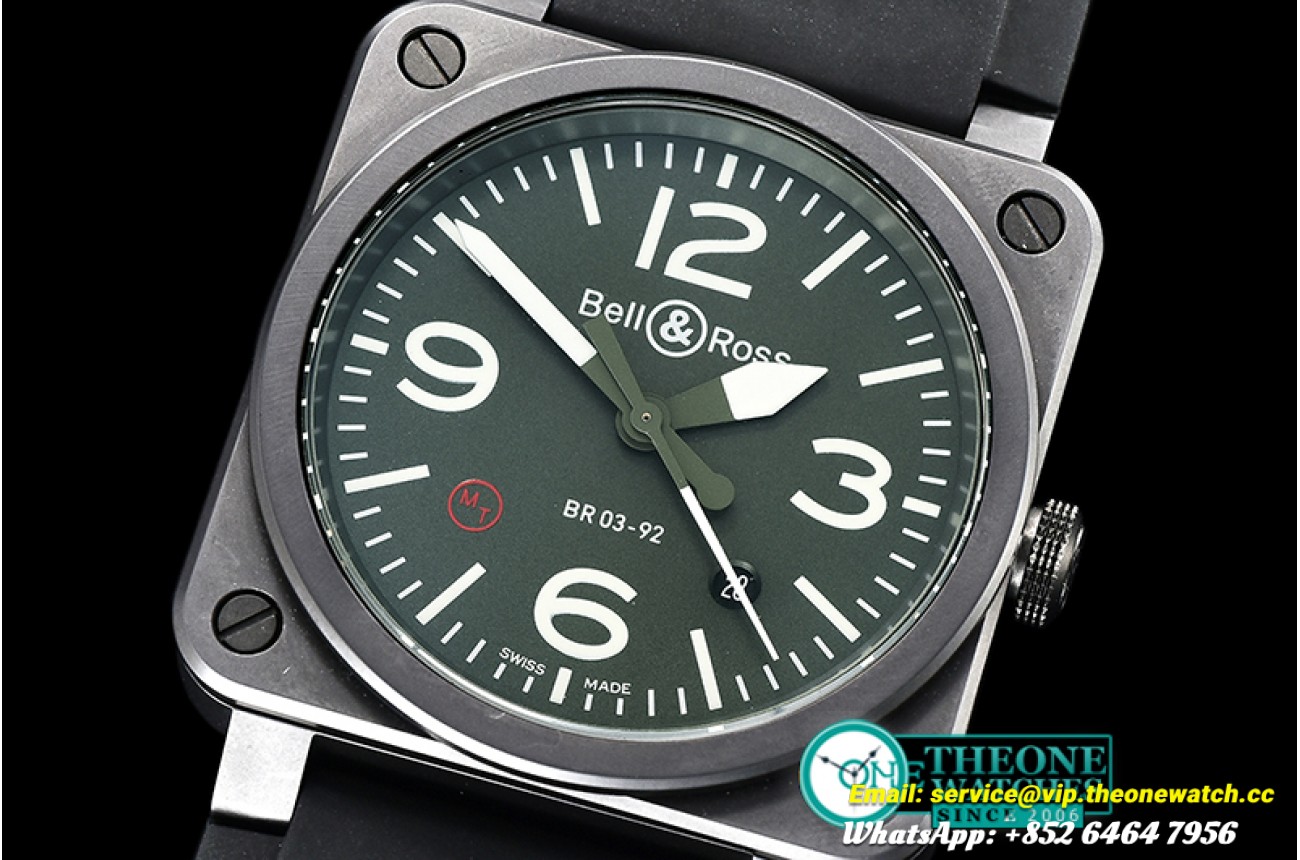 Bell & Ross - Bell Ross BR03-92 CER/RU Green Miyota 9015