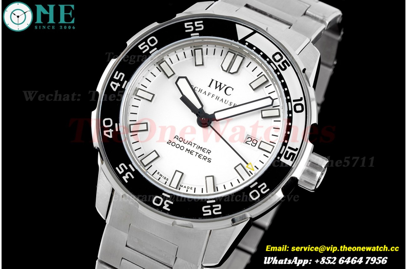 Aquatimer 44mm Blk/Wht bezel White/Stk SS/SS RSF A2892