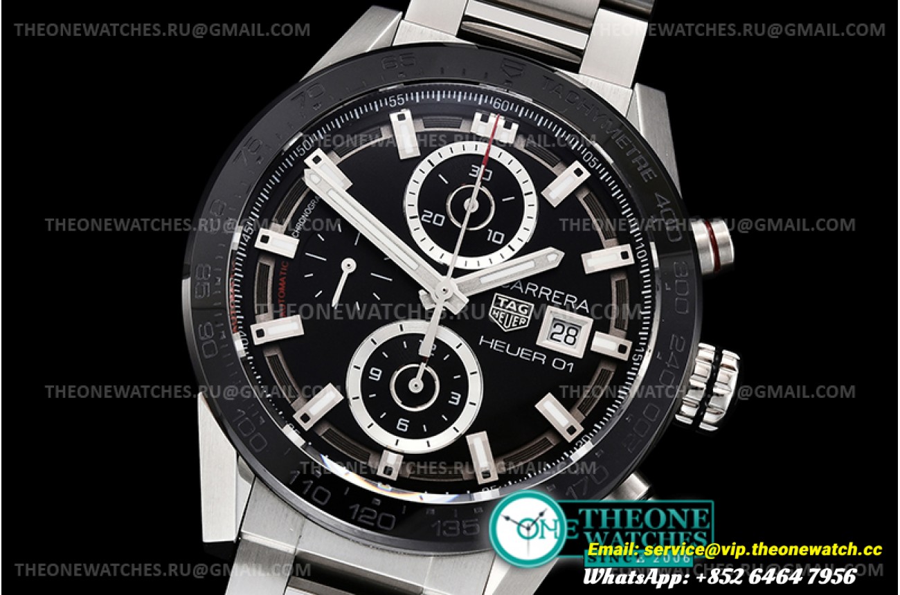 Tag Heuer - Carrera Cal. Heuer 01 SS/SS Black XF A1887 Chrono