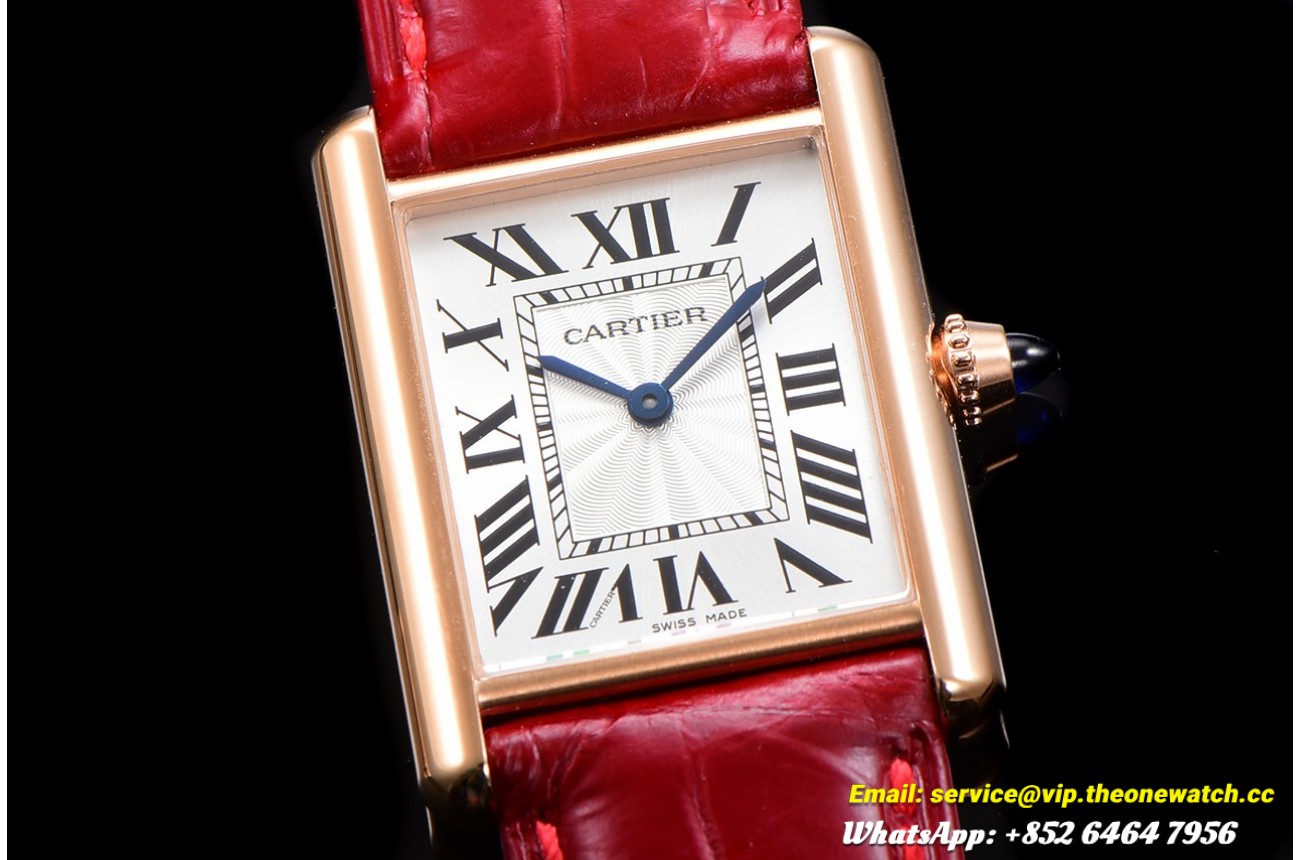 Cartier - Tank Louis 25.5mm Red RG/LE White Dial F1F Quartz
