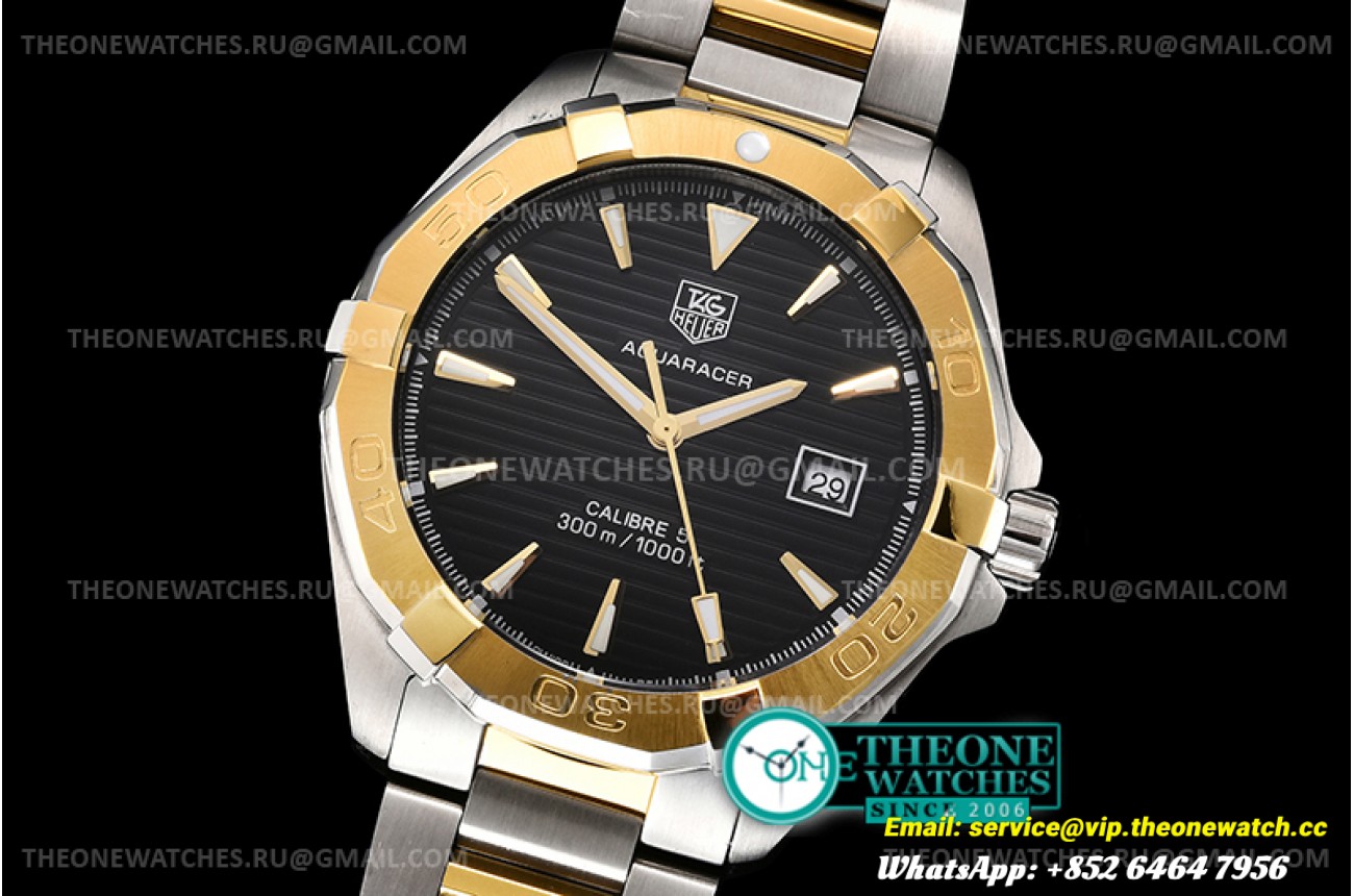 Tag Heuer - Aquaracer Caliber 5 43mm YG/SS Black A8F VK Quartz
