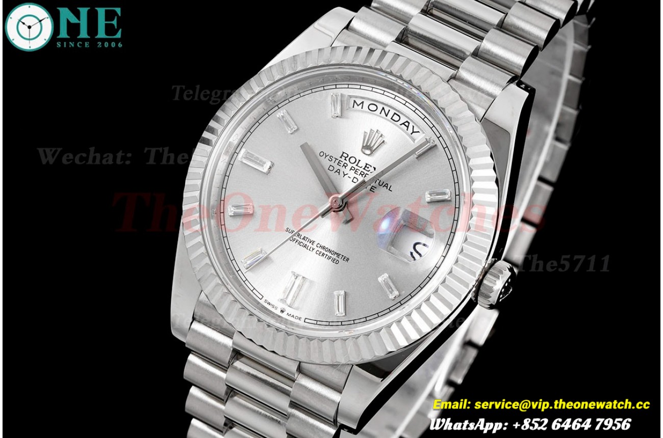 DayDate 228239 40mm Pres SS/SS Silver Grey Dial GSF A3255 (Tungsten Heavy Version)