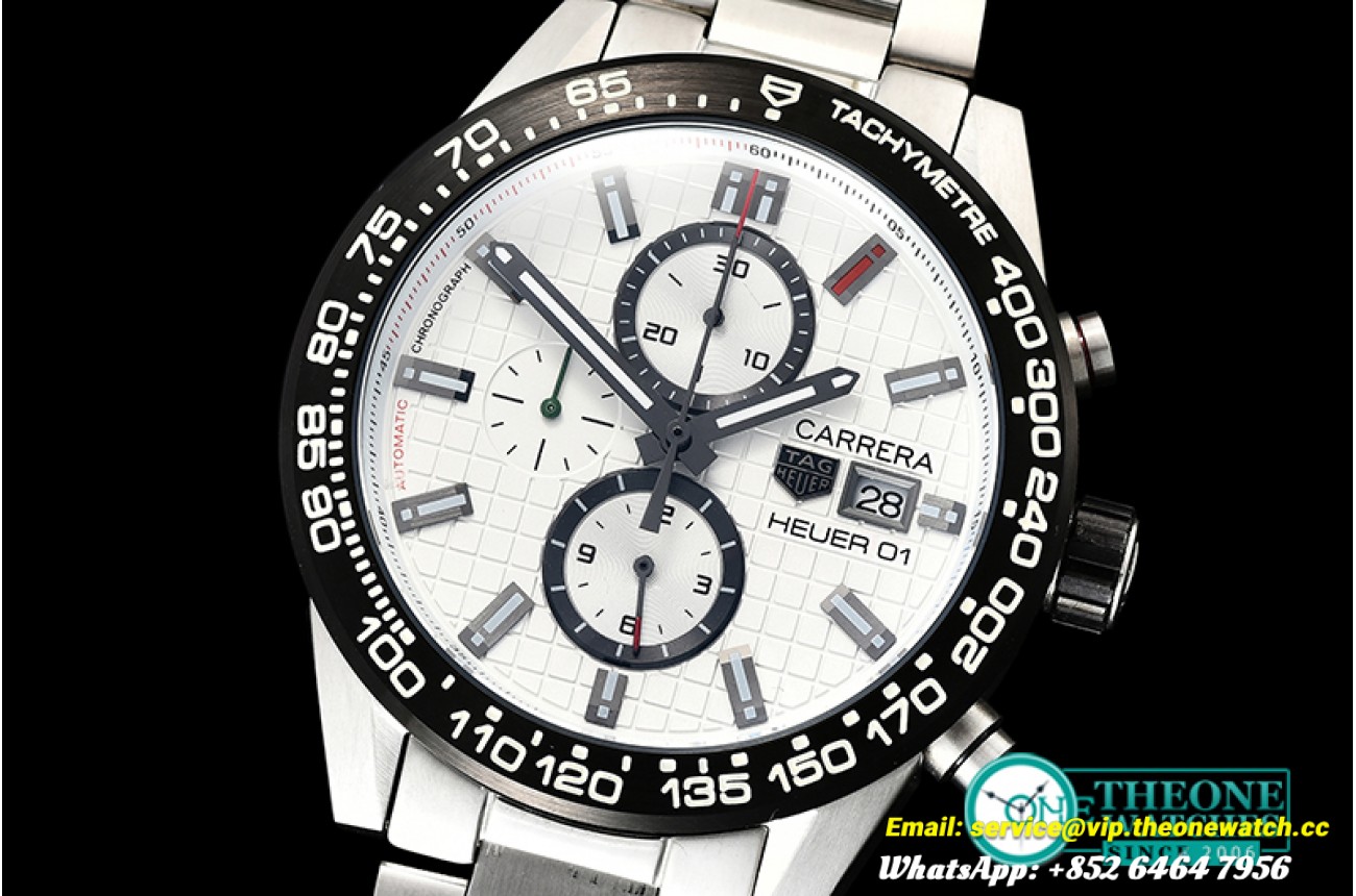 Tag Heuer - Carrera Heuer 01 SS/SS White/Stick VK Quartz