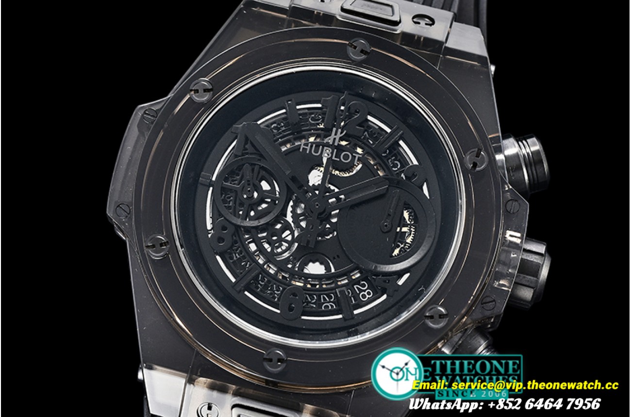 Hublot - Big Bang Unico Sapphire 45mm PL/RU Skele SF Blk A7750