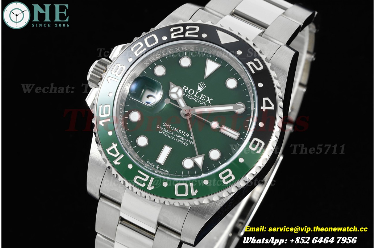 GMT Master II 126729 VTNR Oys 40mm SS/SS Green Dial ERF JH3285 (Free Sprung)