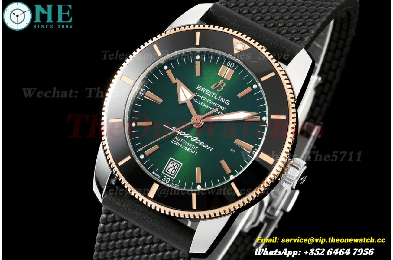 Superocean Heritage B20 42mm SS/RU Ombre Green Dial BLF A2824
