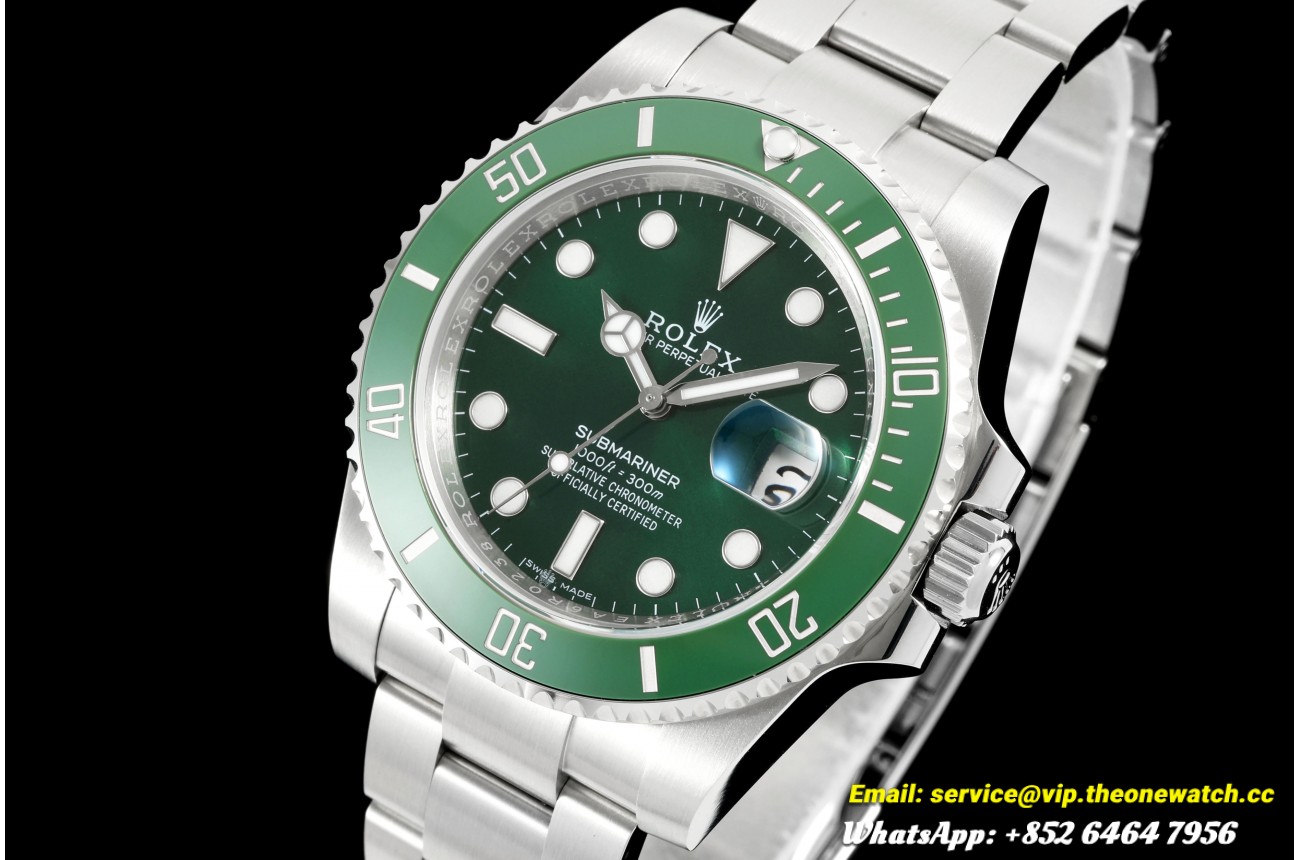 Submariner 116610LV Hulk 40mm SS/SS Green Dial EWEF VS3135