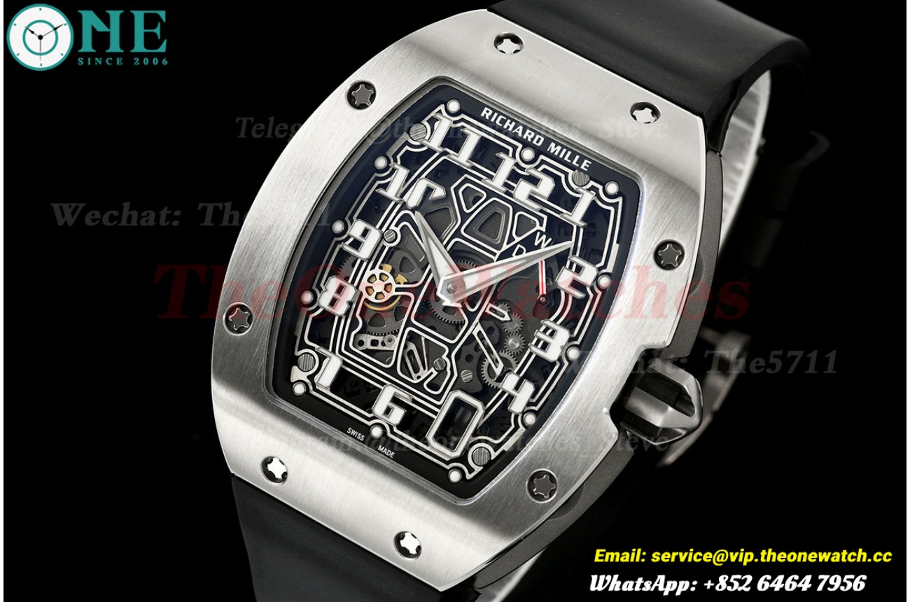 RM67-01 39mm Ti/RU Skeleton Dial on Black Rubber strap AVF CRMA6