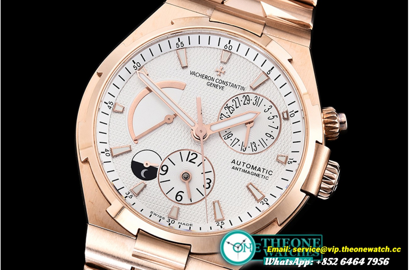 Overseas Dual Time Power Reserve 47450 RG/RG Wht TWA A1222