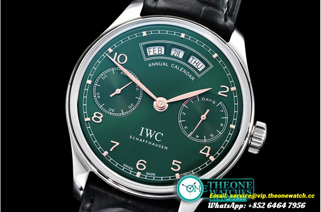 IWC - Portugieser Annual Cal. IW503502 SS/LE Grn/Rose A52850