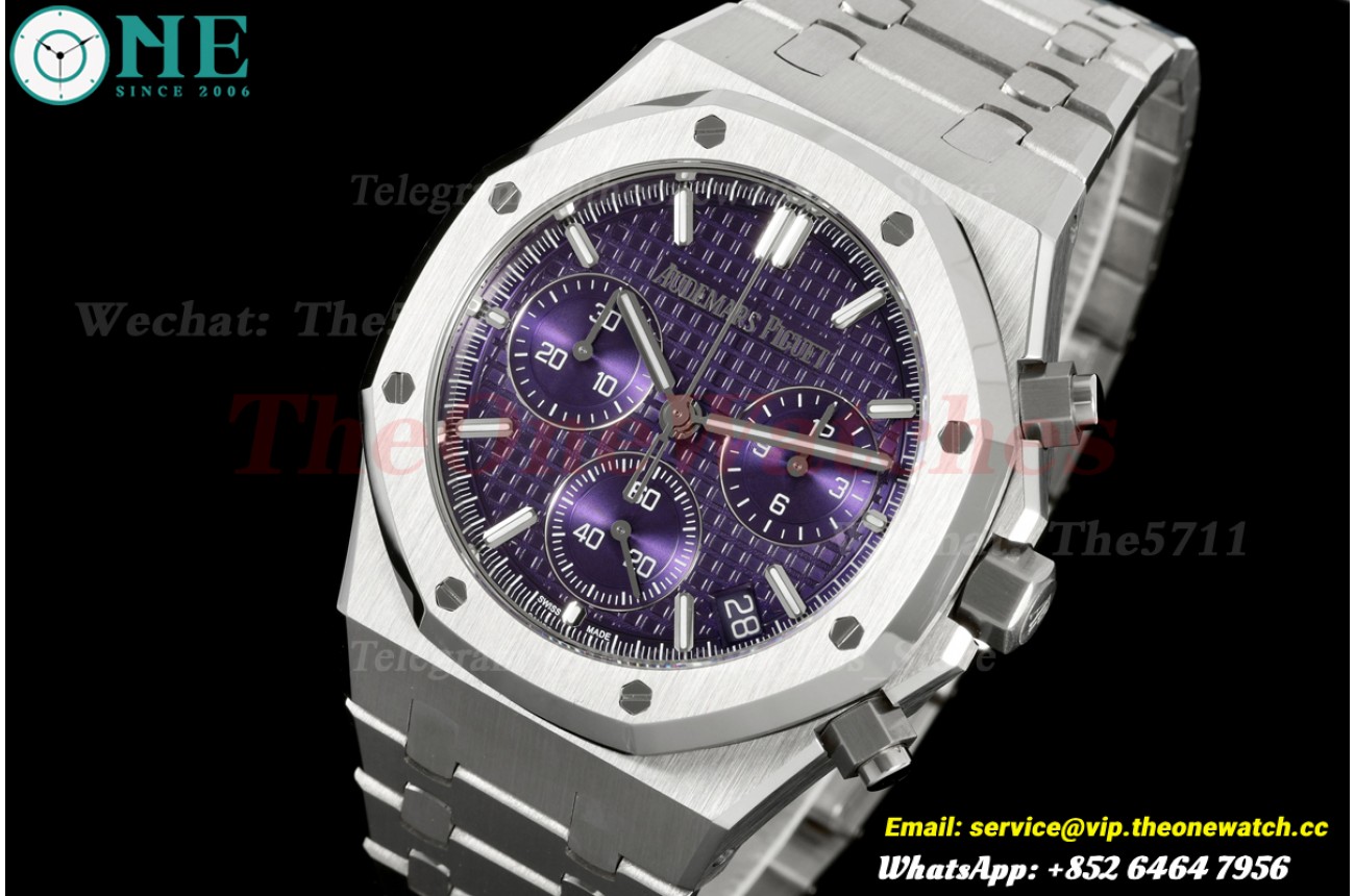 Royal Oak Chrono 26240 41mm SS/SS Purple Dial DDSF DD4401 Super Clone