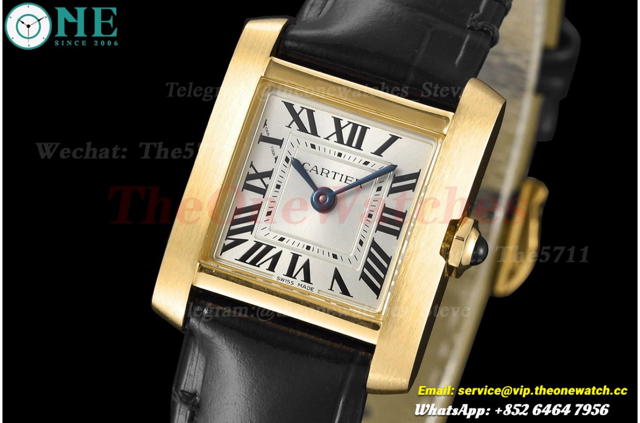 Tank Française 21.2mm YG/LE Silver Dial 8848F Quartz