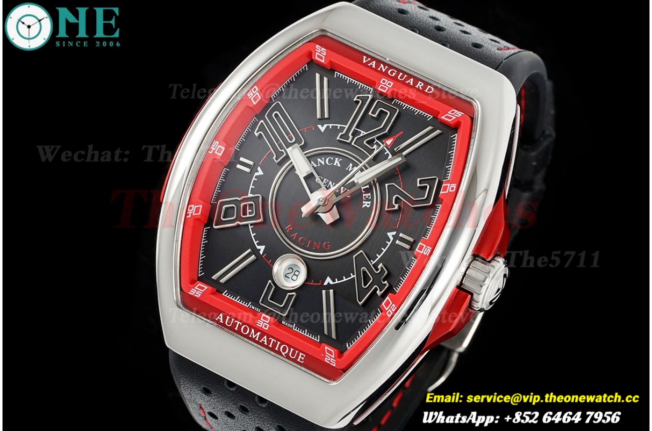 Vanguard Mens 44mm SS/LE Black/Red ABF A2824