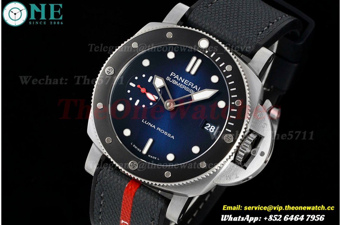 Submersible PAM1565 Luna Rossa 42mm SS/RU Blue Dial VSF P900