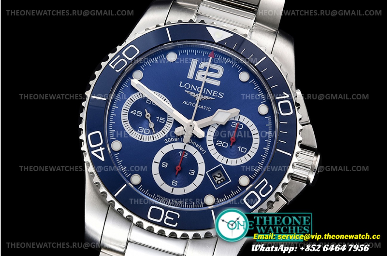Longines - HydroConquest Chrono Mens SS/SS Blue ACF A7750