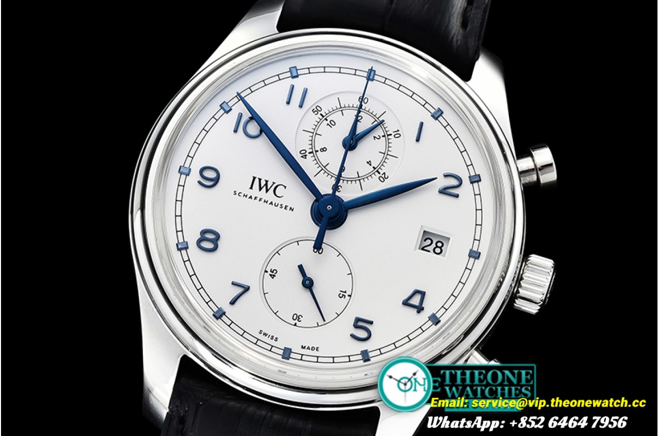IWC - Portuguese Chrono Classic IW390404 SS/LE W/B ZF A7750