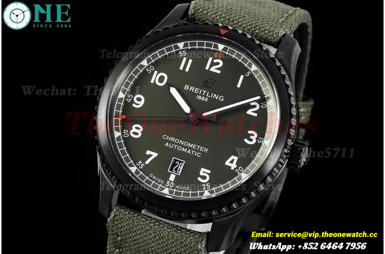Aviator 8 41mm DLC/NY Green Dial TF A2824