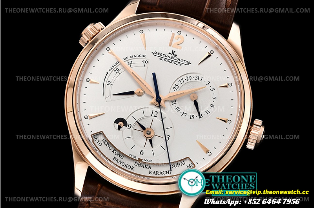 Jaeger Lecoultre - Master Control Geographic PR RG/LE Wht ZF MY9015 Mod