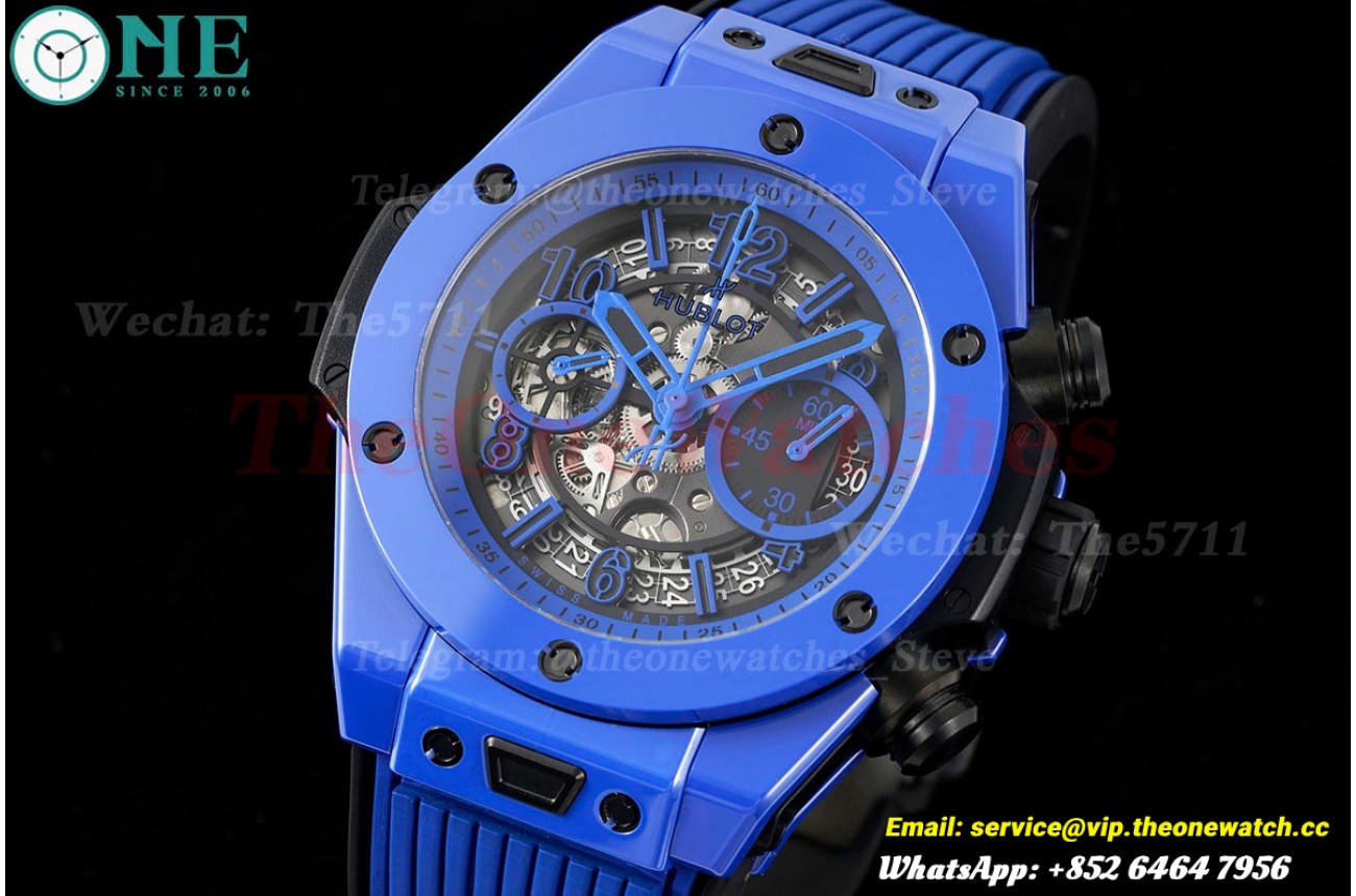 Big Bang Unico 42mm Blue Magic Ceramic/RU Skeleton dial BBF A1280