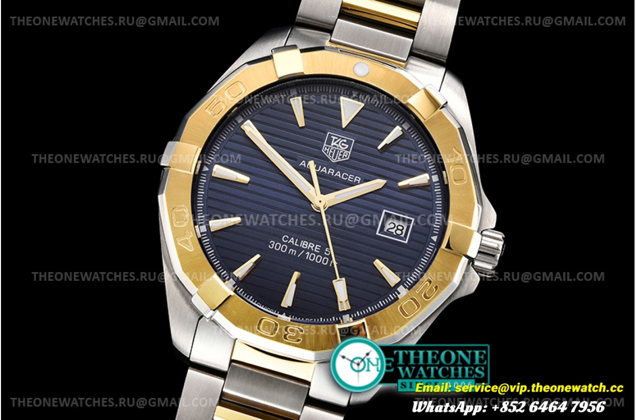 Tag Heuer - Aquaracer Caliber 5 43mm YG/SS Blue A8F VK Quartz