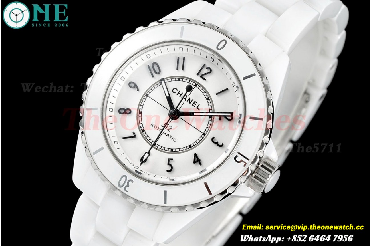 J12 33mm White Ceramic/Cer White/Num HTF A12.2