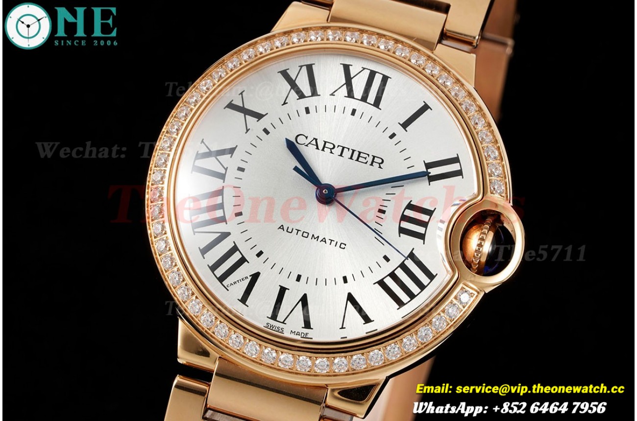 Ballon Bleu De Cartier 36mm YG/YG Wht/Dia 3KF A076