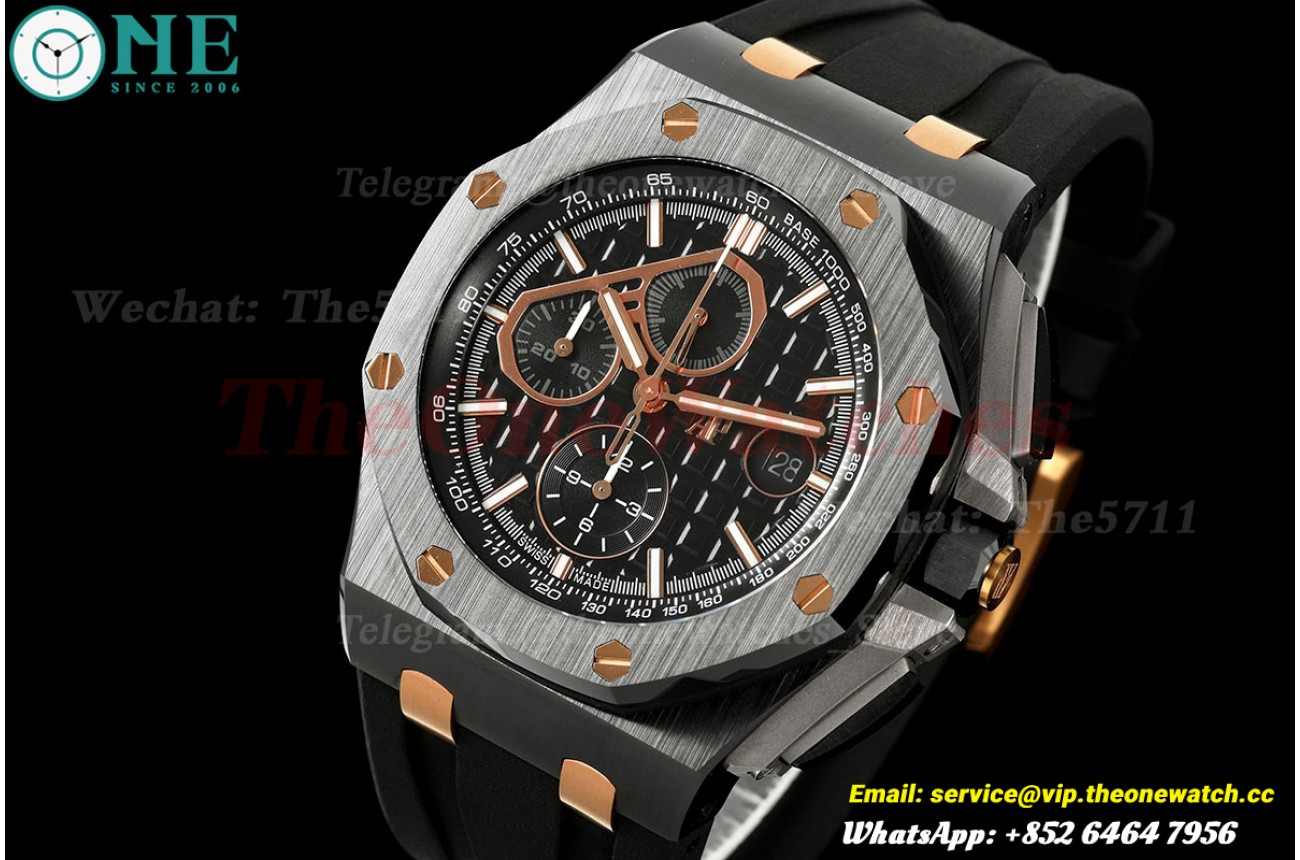 Royal Oak Offshore 26405CE 44mm Black Ceramic/RU Black/Stk Dial JF A3126