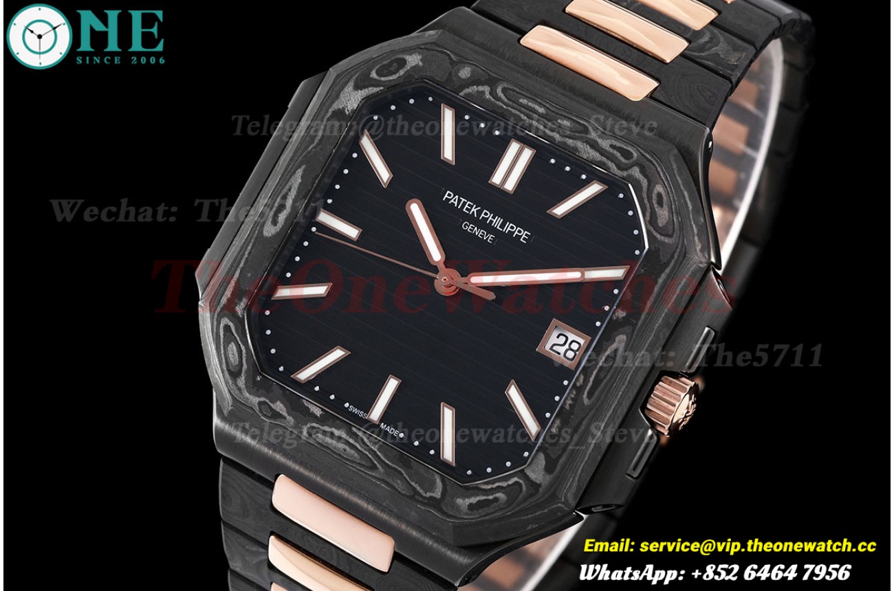 Nautilus 7128 40mm Car/Car/RG Black Textured Dial DIWF 324SC