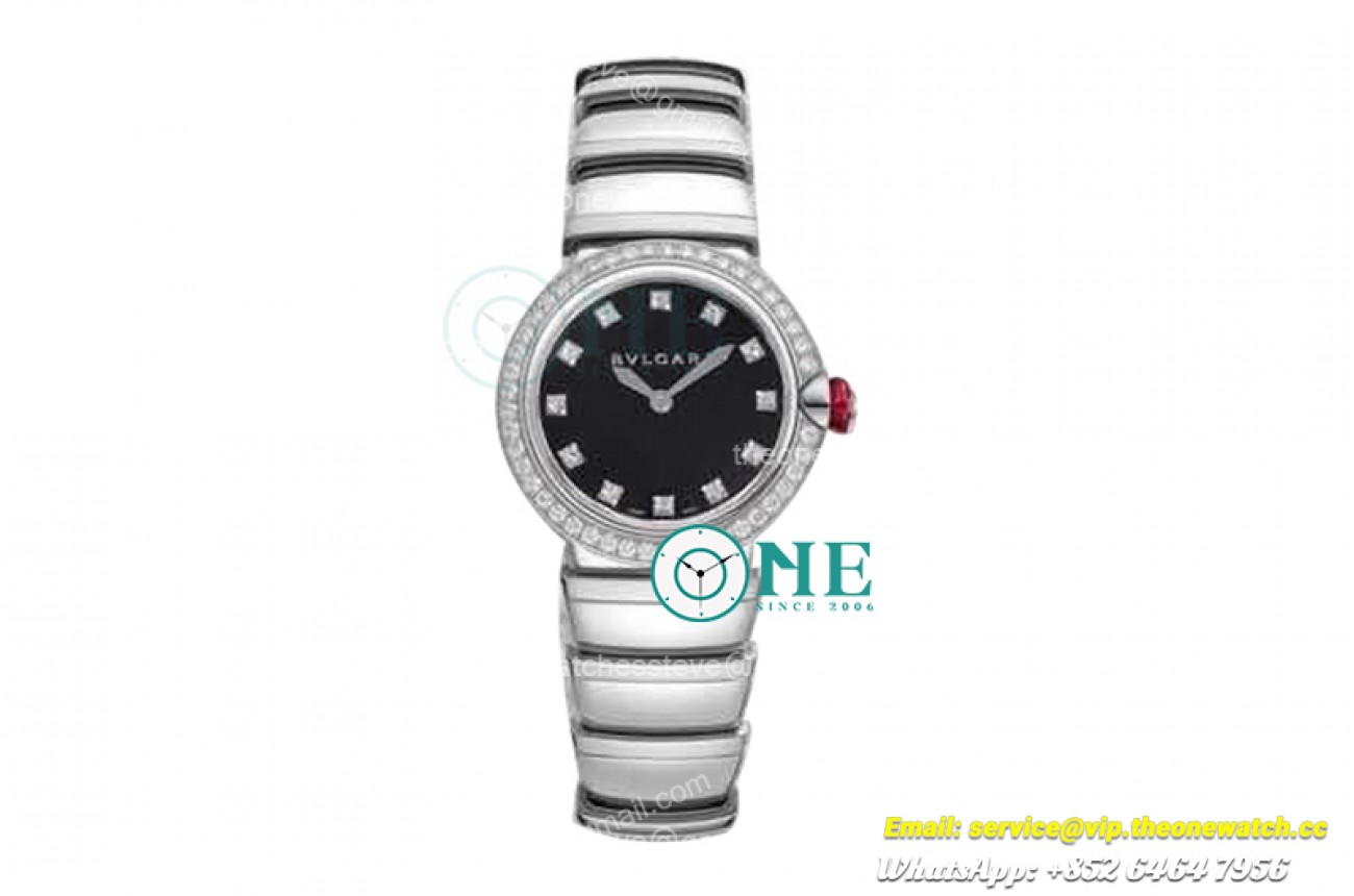 Bvlgari - Lvcea series 28mm SS/SS Blk/Dia Diam BVF Swiss Qua