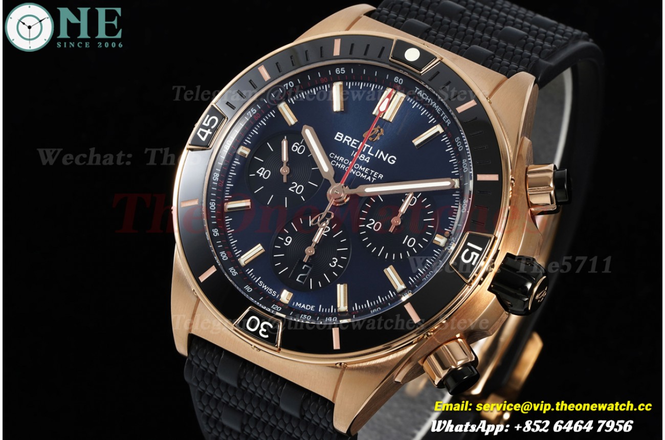 Super Chronomat B01 44MM RG/RU Blue/Stk Dial BLF A7750