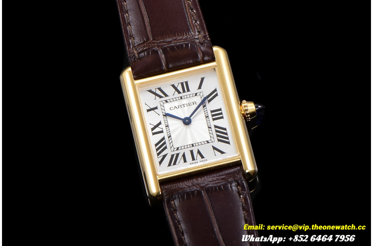Cartier - Tank Louis 25.5mm Brown YG/LE White Dial F1F Quartz