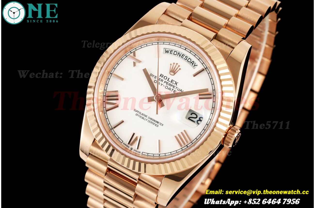 DayDate 228235 40mm RG/RG White/Rmn RCF VR3255 (Weighted Approx.210g)