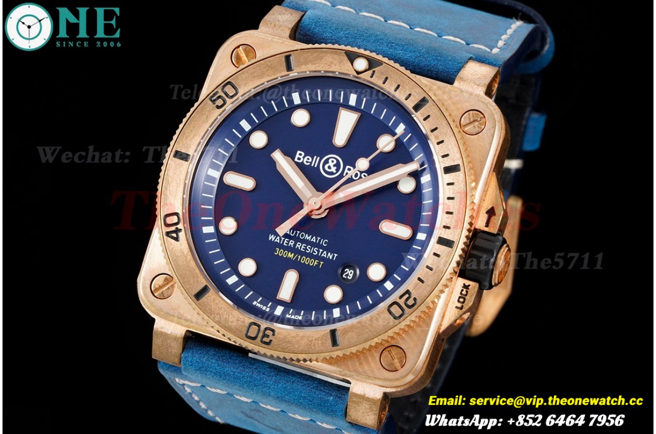 Bell & Rose Instruments BR03 Diver 42mm Bronze/LE Blue Dial WMF A2824