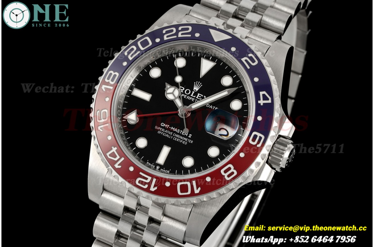 GMT Master II 126710 Pepsi Jub 40mm SS/SS Black Dial RICHF V2 SH3285