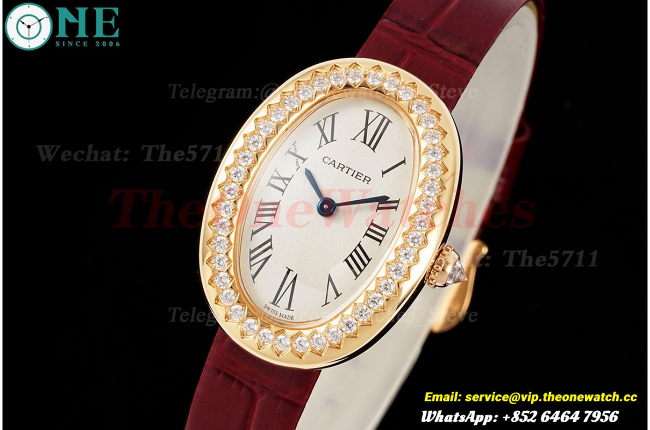Baignoire Ladies 31mm Dia Red RG/LE White Dial AF Quartz