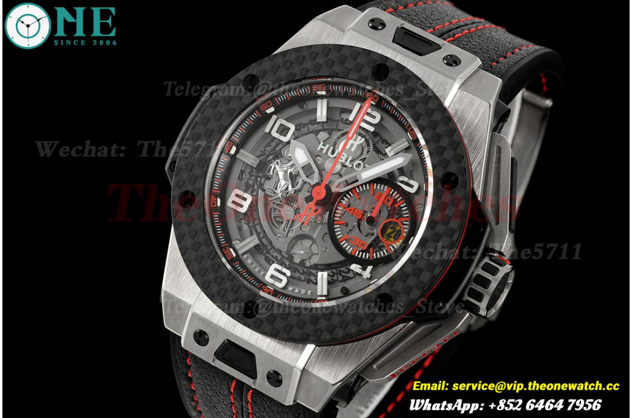 Big Bang Ferrari 45mm Ceramic/TI/RU White Seketon Dail HBF HUB1241