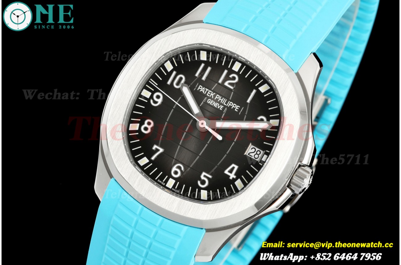 Aquanaut 5167 40mm SS/RU Grey Dial on Blue Rubber Strap DDF DD330(SW Dial)