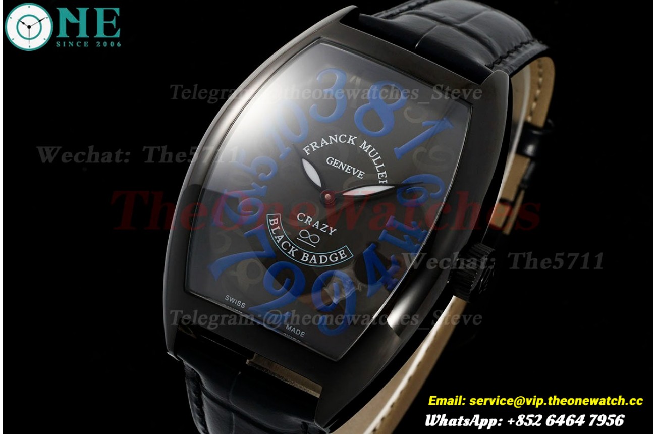 Crazy Hours 40mm Black PVD/LE Black/Blue TWF A23J