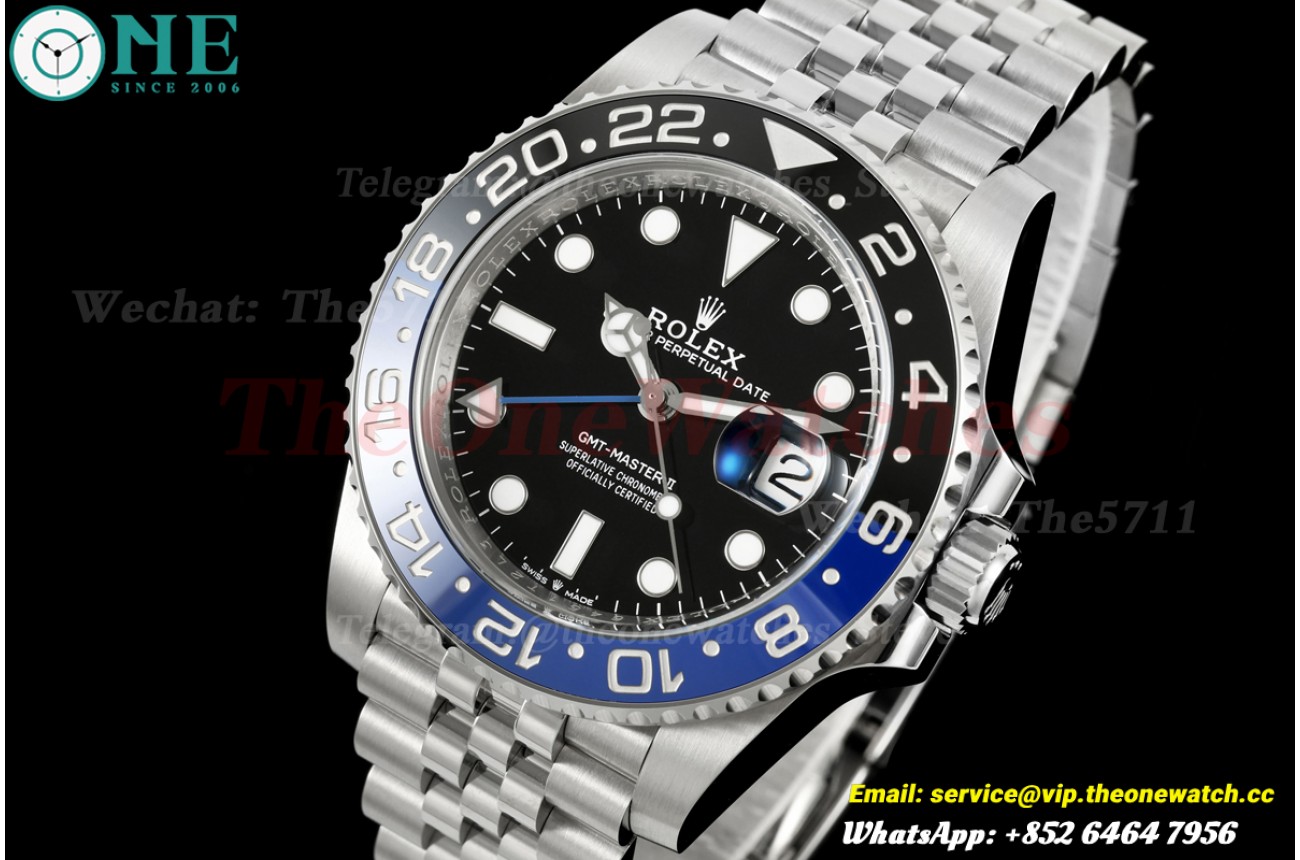 GMT Master II 126710 Batgirl Jub 40mm SS/SS Black Dial WDF JH3285 (Free Sprung)