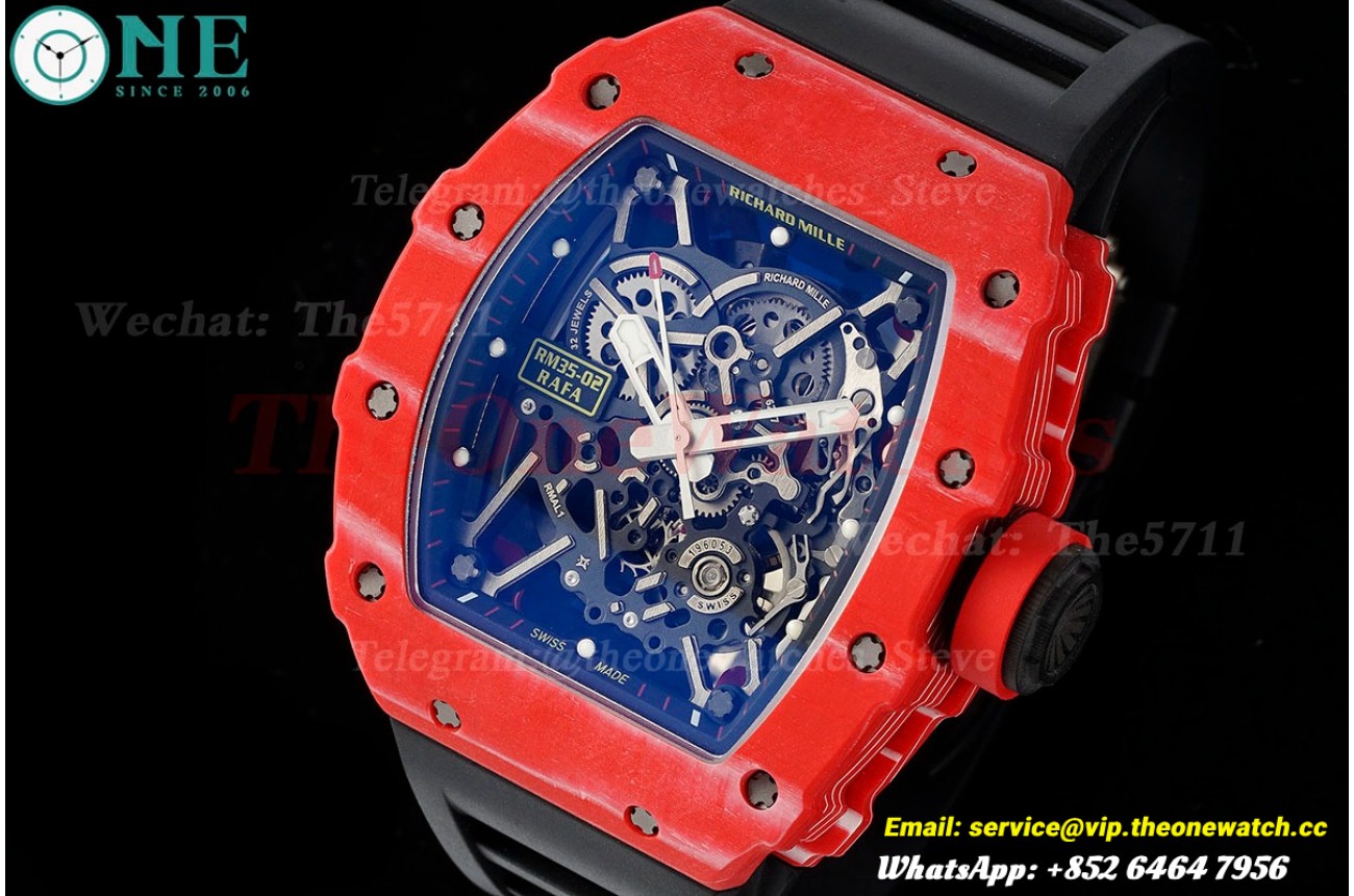 RM035-02 NTPT/RU Red Case on Black Rubber Strap ZF V6 RMAL1