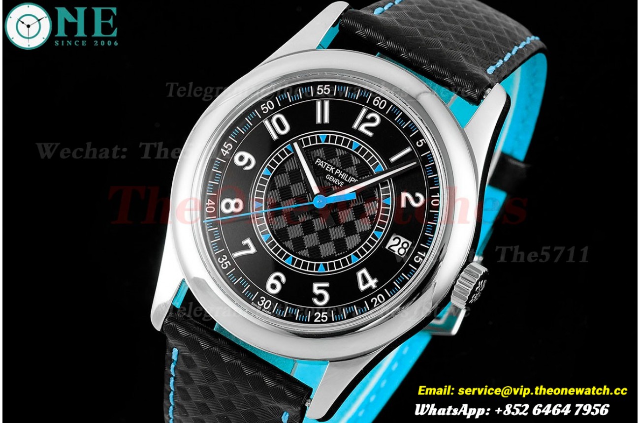 Calatrava 6007 40mm SS/LE Black/Blue PPF 330SC