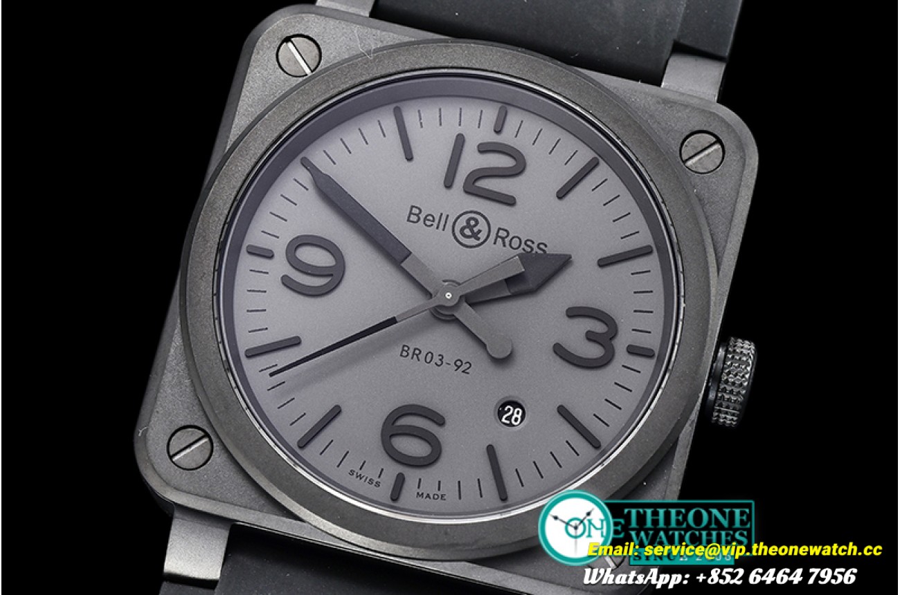 Bell & Ross - Bell Ross BR03-92 Phantom PVD/RU Grey V2 Miyota 9015
