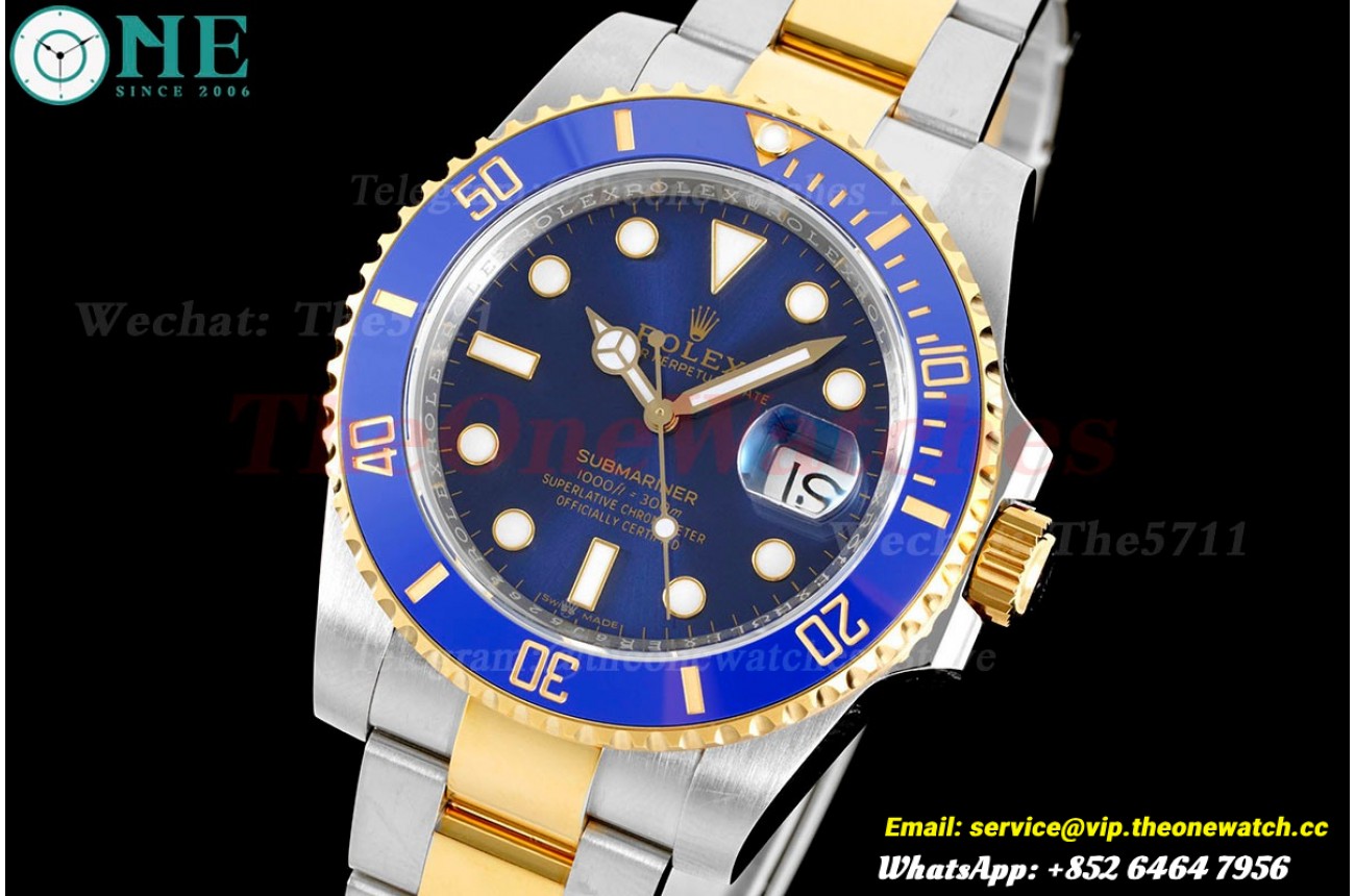 Submariner 116613LB 40mm 904L YG/SS Blue Dial EWF VR3135
