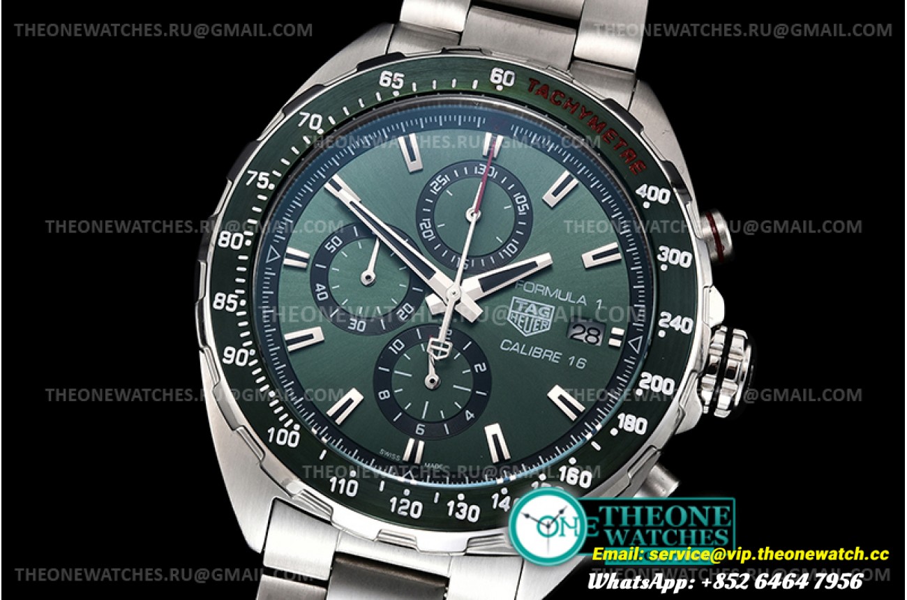 Tag Heuer - Tag F1 Chrono Calibre 16 SS/SS Green A8F Jap Qtz