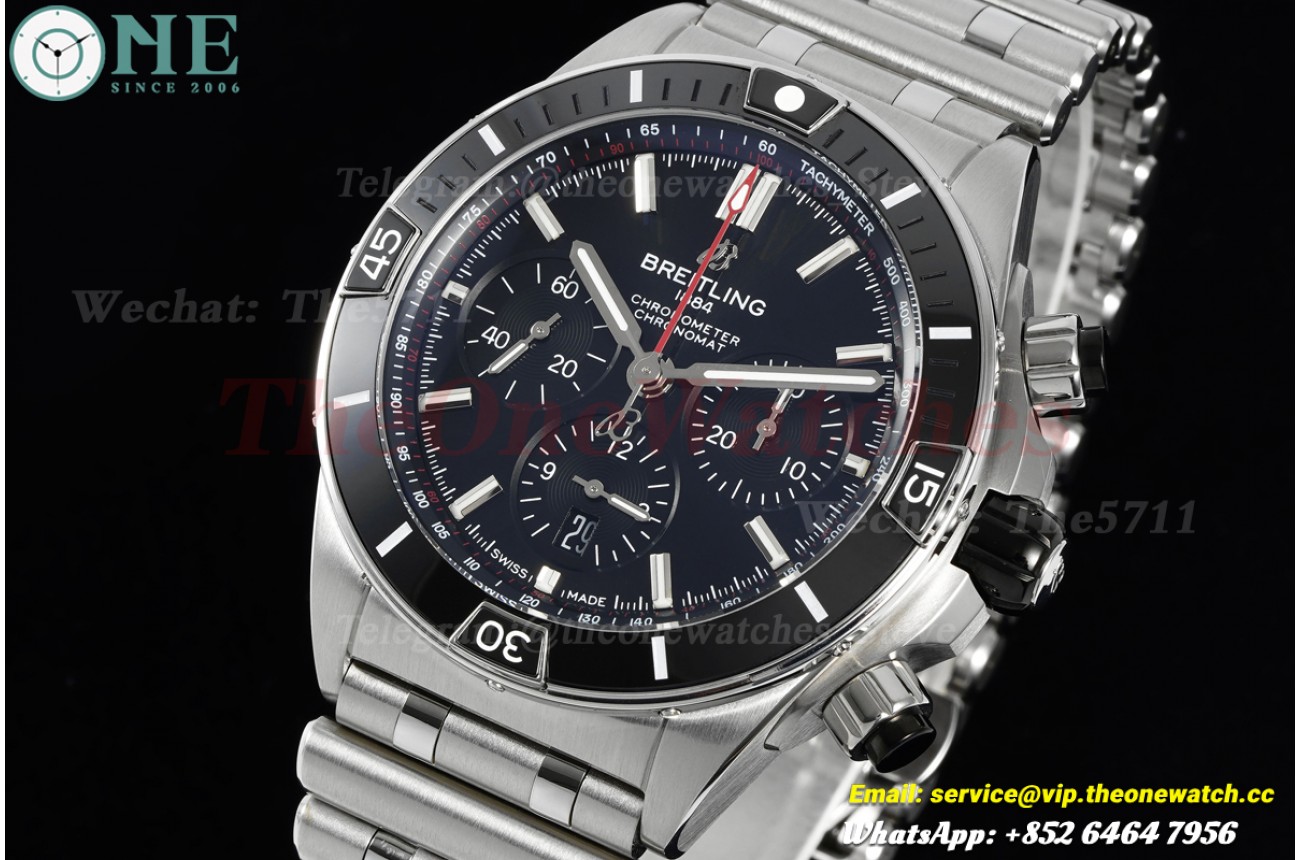 Super Chronomat B01 44MM SS/SS Black/Stk Dial BLF A7750